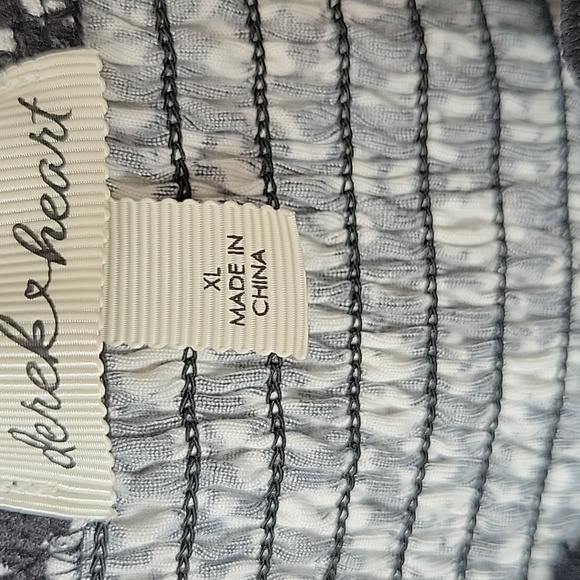 Derek Heart XL Empire‎ Waist Black White Floral Crochet Handkerchief Midi Dress - Picture 10 of 13